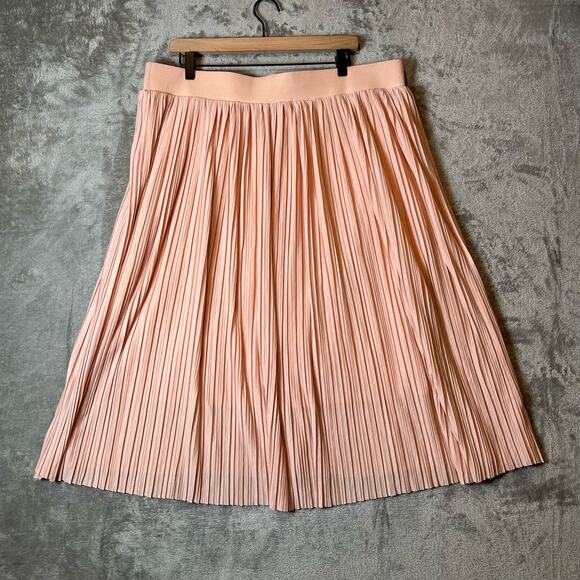 Torrid Pink Midi Pleated Skirt Size 1X Summer Coquette Kawaii Balletcore New - Picture 5 of 6